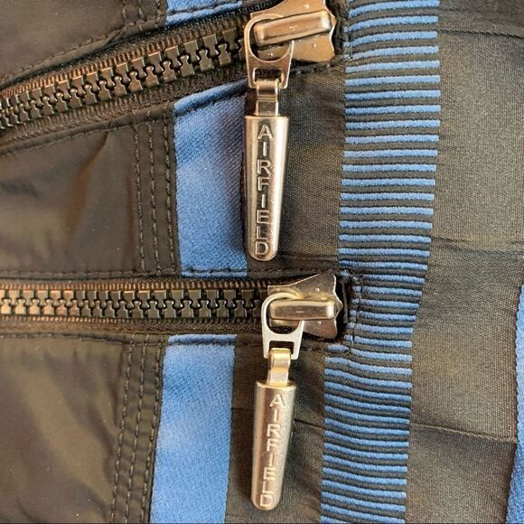 AIRFIELD black blue striped blazer jacket Sz 6 - Picture 3 of 8